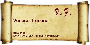 Veress Ferenc névjegykártya