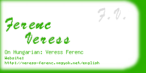 ferenc veress business card